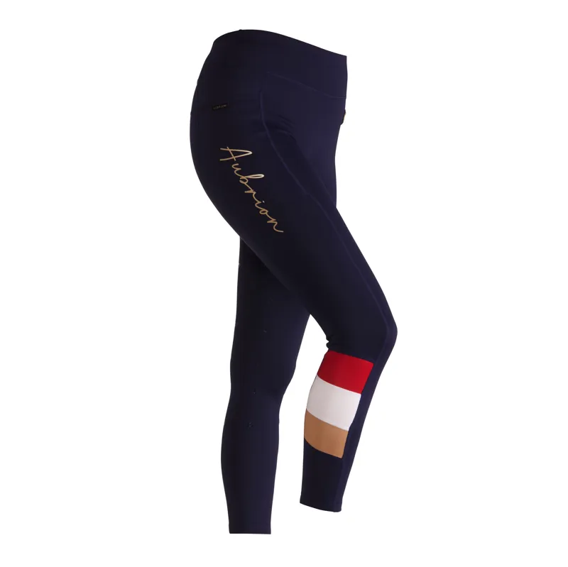 Shires Aubrion Team Shield Ladies Riding Tights - Navy